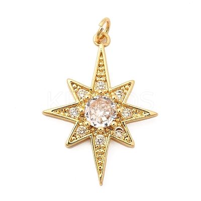 Brass Micro Pave Cubic Zirconia Pendants KK-K302-09G-1