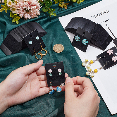 PVC with Velvet Earring Display Card AJEW-WH0475-89-1