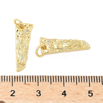 Brass Micro Pave Clear Cubic Zirconia Pendants KK-B139-24A-G-1