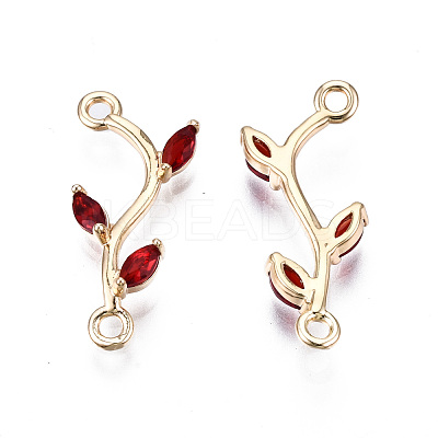Brass Micro Pave Cubic Zirconia Links Connectors KK-S359-156B-RS-1