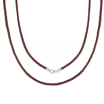 2Pcs Braided Round Leather Cord Necklace Making NJEW-BBC0001-19B-02-1