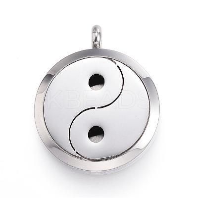 Feng Shui 304 Stainless Steel Diffuser Locket Pendants STAS-D157-12I-1
