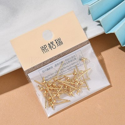 SHEGRACE Brass Round Ball Stud Earring Findings XGR0050G-38G-1