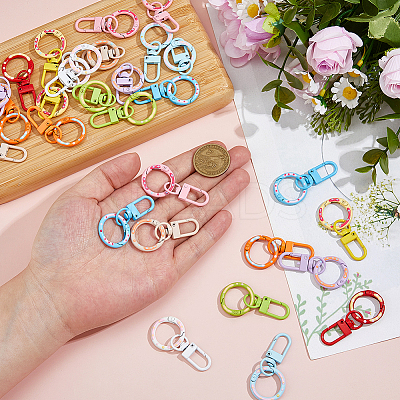 30Pcs 10 Colors Baking Paint Alloy Swivel Clasps FIND-FH0012-18-1