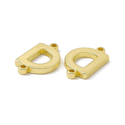 Rack Plating Brass Letter Connector Charms KK-C007-38G-D-1