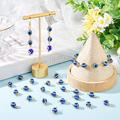 200Pcs Evil Eye Resin Beads Connector Charms RESI-HY0001-05-1