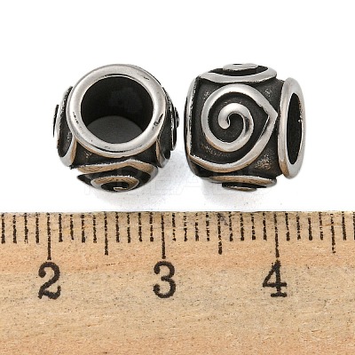 Barrel 304 Stainless Steel European Beads STAS-E214-04AS-1