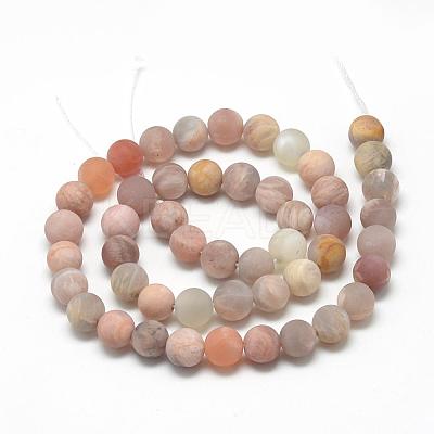 Natural Sunstone Beads Strands G-R446-4mm-36-1