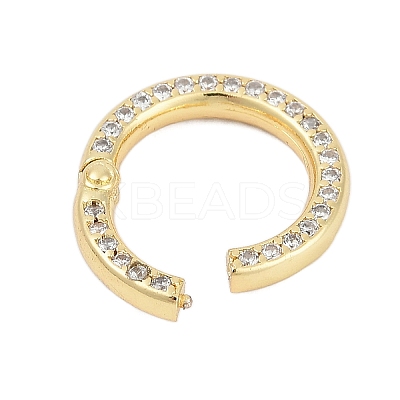 Brass Micro Pave Cubic Zirconia Twister Clasp KK-G522-16G-1