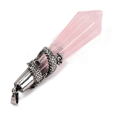Natural Rose Quartz Pointed Big Pendants G-Q184-02M-AS-1