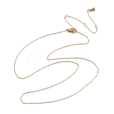 1MM 304 Stainless Steel Cable Chain Necklaces X-NJEW-T016-15G-1