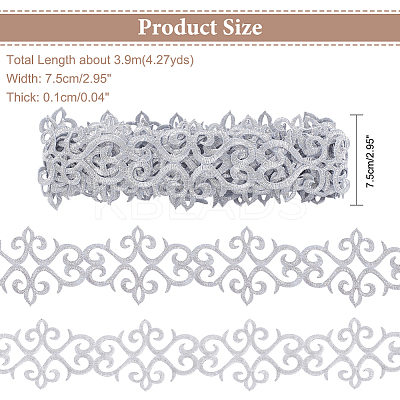 Polyester Floral Embroidery Lace Trim OCOR-WH0079-89-1