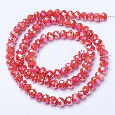 Electroplate Glass Beads Strands EGLA-A034-P6mm-B06-1