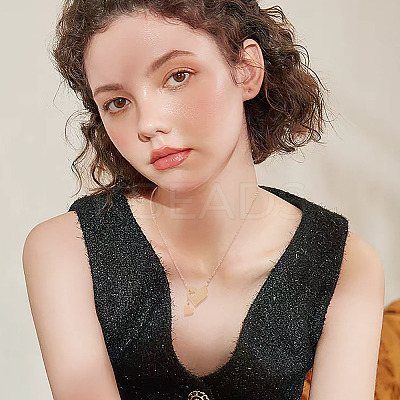 1Pc 302 Stainless Steel Heart Puzzle Pendant Cable Chain Lariat Y Necklaces for Women NJEW-TADJ0001-01KCG-1