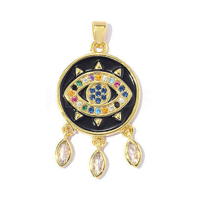 Brass Micro Pave Colorful Cubic Zirconia Pendants CU-OY001-15G-1