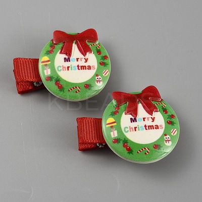 Cute Christmas Acrylic Alligator Hair Clips PHAR-WH0013-03K-1