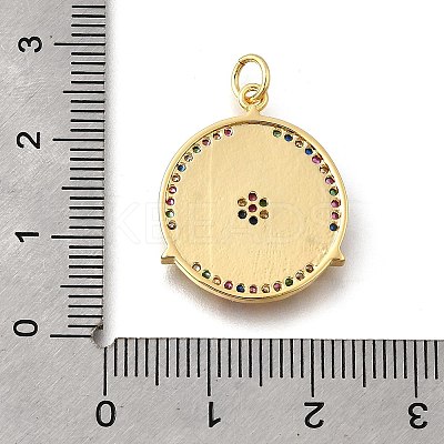 Brass Micro Pave Cubic Zirconia Pendants KK-F899-17G-1