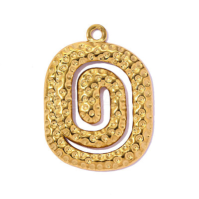 Hammered 304 Stainless Steel Pendants STAS-OY016-16G-1