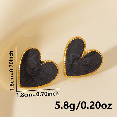 Fashionable 304 Stainless Steel Heart Stud Earrings JW1636-3-1