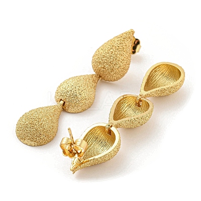 Rack Plating Brass Teardrop Dangle Stud Earrings EJEW-K263-19G-1