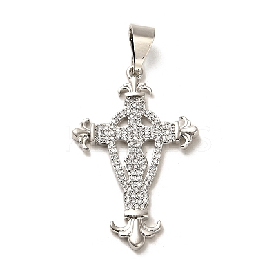 Brass Micro Pave Cubic Zirconia Pendants KK-K355-29P-1