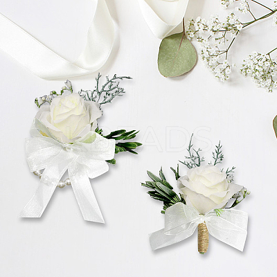 Silk Ribbon Brooches & Wrist AJEW-WH0285-23-1