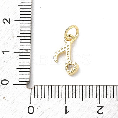 Brass Micro Pave Clear Cubic Zirconia Pendants KK-H255-24G-1