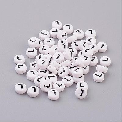 Acrylic Horizontal Hole Letter Beads X-PL37C9070-L-1