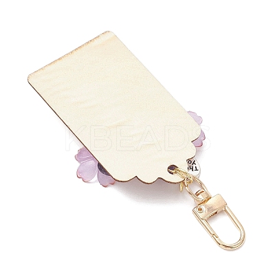 Flower Natural Amethyst & Lemon Jade & Synthetic Turquoise & Cherry Quartz Glass Chip Pendant Decorations HJEW-JM03239-1