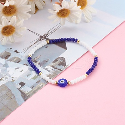 Faceted Glass Beaded Stretch Bracelets BJEW-JB05984-02-1