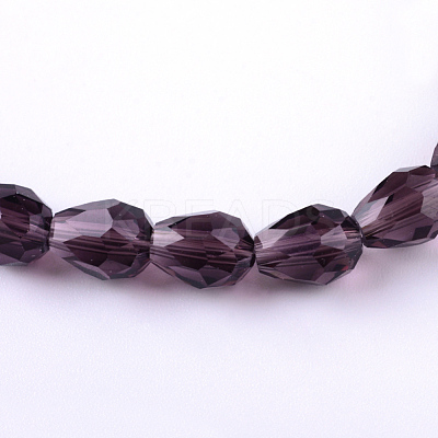 Transparent Glass Bead Strands GLAA-R024-6x8mm-09-1