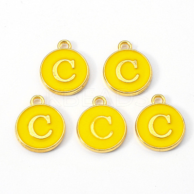 Golden Plated Alloy Enamel Charms ENAM-S118-09C-1