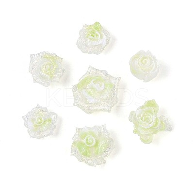 Luminous Flower Resin Cabochons CRES-T025-10G-1