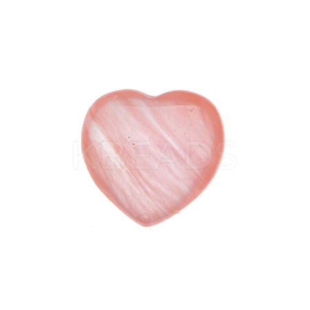 Synthetic Cherry Quartz Glass Heart Sculpture Display Decorations PW-WG48DEF-09-1