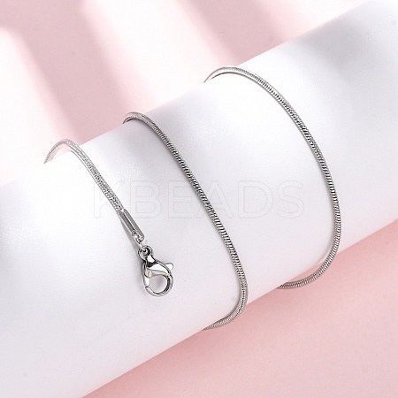 304 Stainless Steel Round Snake Chain Necklaces NJEW-T016-19P-1