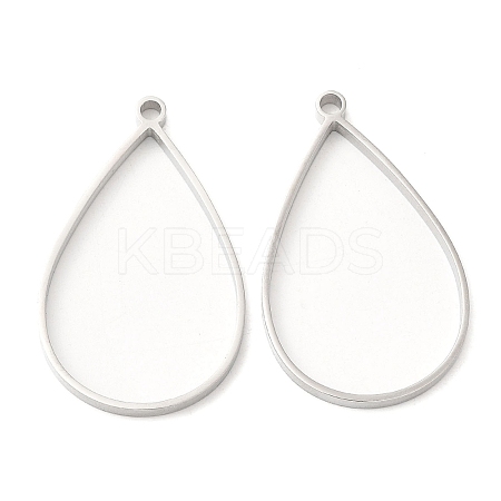 Non-Tarnish 304 Stainless Steel Open Back Bezel Teardrop Pendants LS-STAS-Z040-11A-P-1