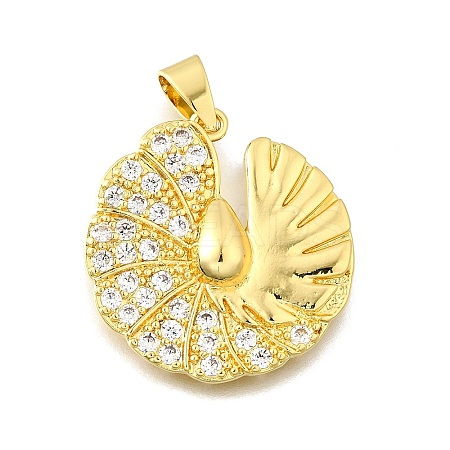 Brass Micro Pave Cubic Zirconia Pendants KK-Z104-15G-1