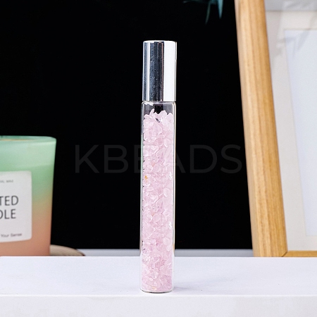 Natural Rose Quartz Chip Bead Roller Ball Bottles LS-PW-WG59305-05-1