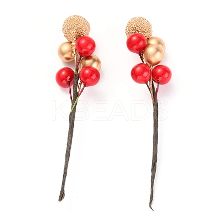 Foam Artificial Christmas Berries with Branch DIY-B019-02E-1