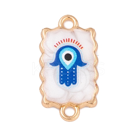 Alloy Blue Enamel Connector Charms ENAM-Z012-02B-G-1
