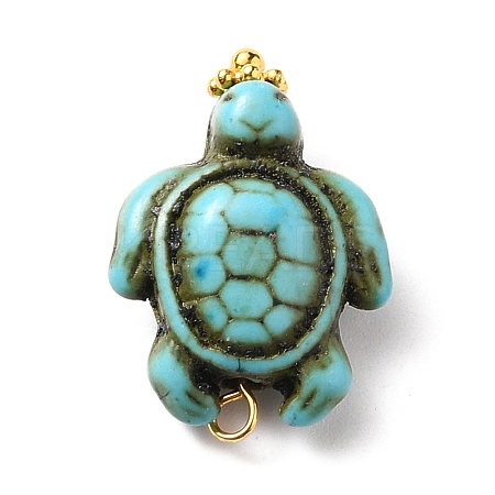 Dyed Synthetic Turquoise Pendants PALLOY-JF00557-1