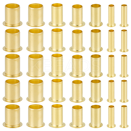 70Pcs 7 Styles Brass Column Compression Sleeves Ferrule KK-BC0015-15-1