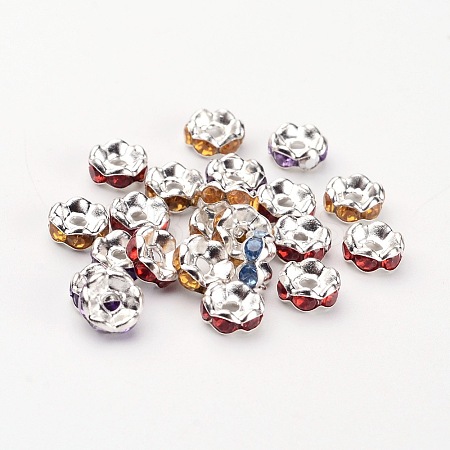 Brass Acrylic Rhinestone Spacer Beads X-RSB6mm-1