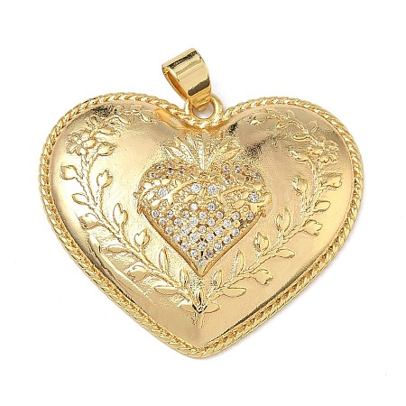 Brass Micro Pave Clear Cubic Zirconia Pendants KK-L257-16G-1