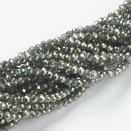 Electroplate Glass Beads Strands GLAA-F078-FR02-1