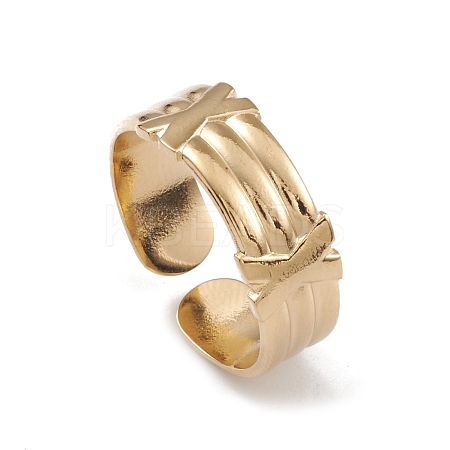 Ion Plating(IP) 304 Stainless Steel Cuff Rings RJEW-G285-81G-1