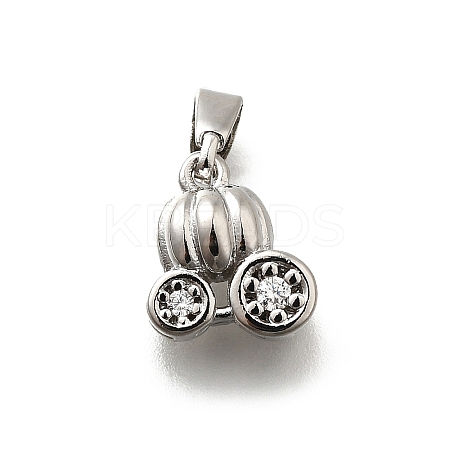 Brass Micro Pave Cubic Zirconia Charms KK-P295-23P-1