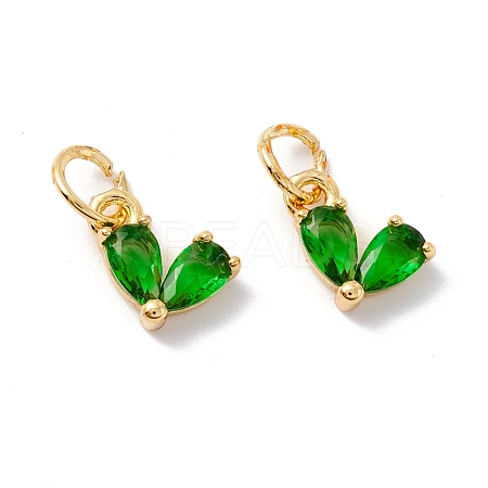 Rack Plating Brass Cubic Zirconia Charms KK-I684-04G-03-RS-1