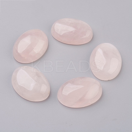 Natural Rose Quartz Flat Back Cabochons X-G-G741-30x40mm-21-1