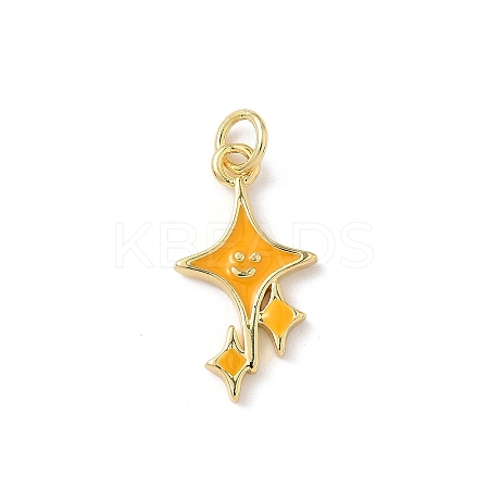 Brass Enamel Pendants KK-L239-052F-G-1